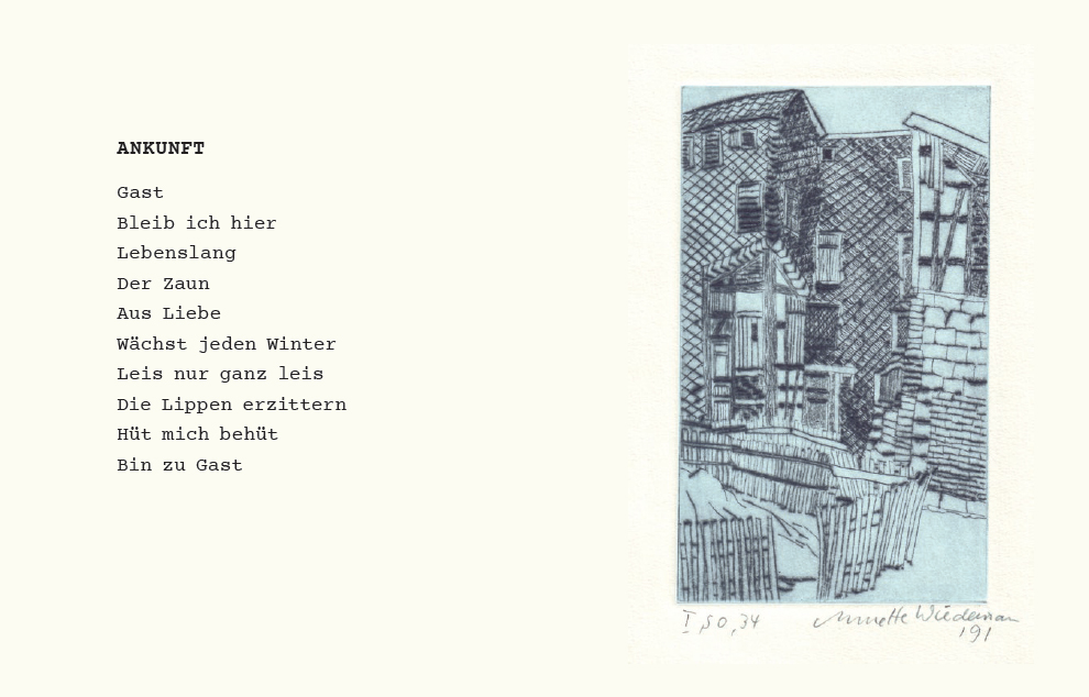 Ankunft – Grafik von Annette Wiedemann